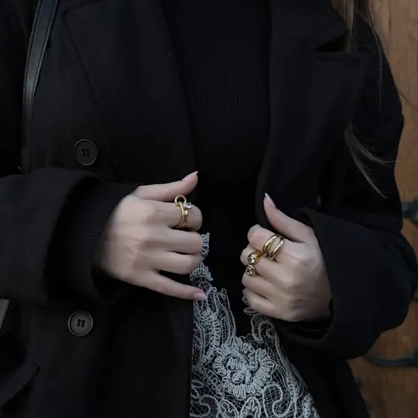 Oval Pave Duo Ring Set, photo 11