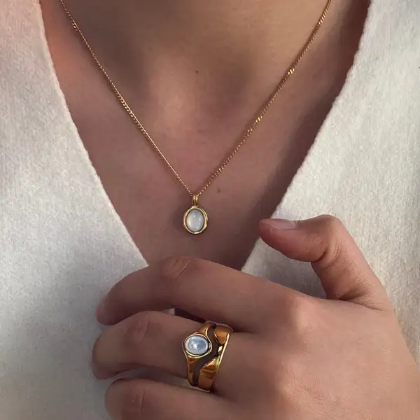 Oval Moonstone Necklace, photo 2