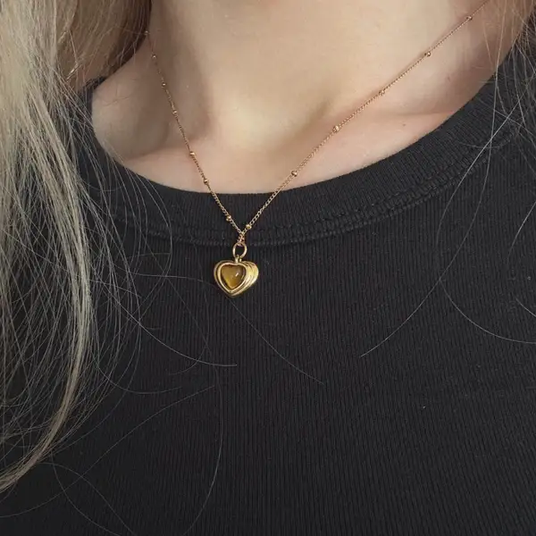 Tiger's Eye Heart Necklace, photo 2