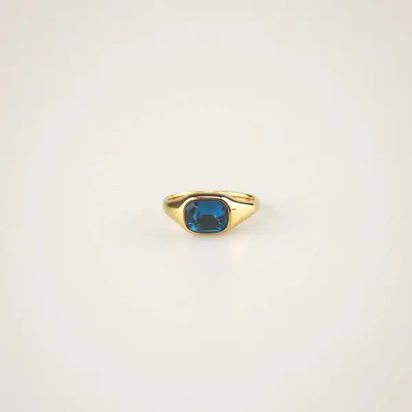 Blue Emerald Cut Ring, photo 2