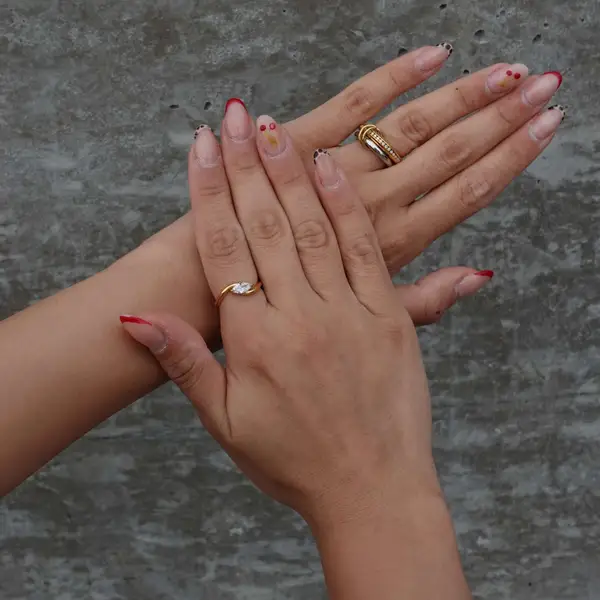 Hypoallergenic Waterproof Bypass Marquise Ring, photo 6