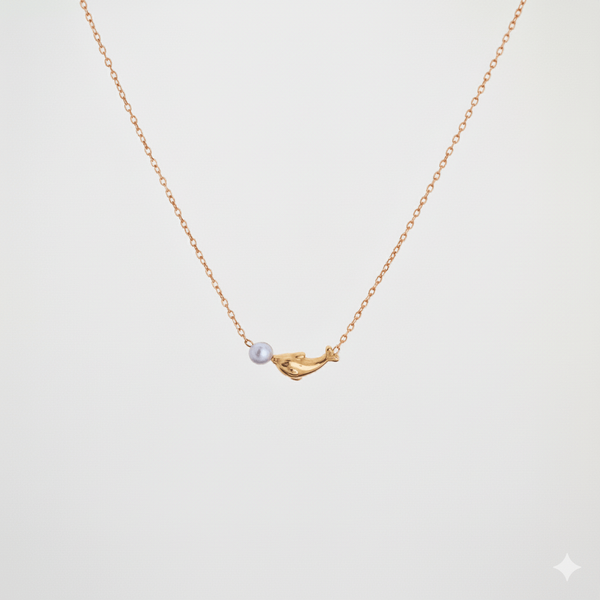 Dolphin's Kiss Pearl Pendant Necklace, photo 2