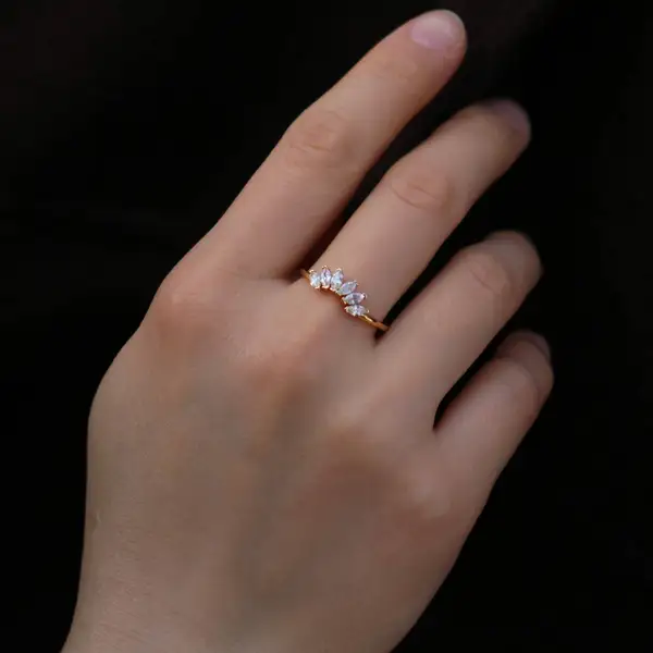 Stackable Gold Plated Stainless Steel Ring Set, photo 3