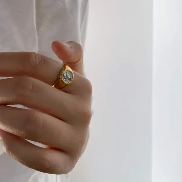 Athena Coin Signet Ring, photo 2