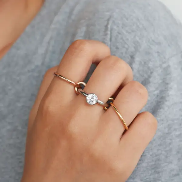 Triple Link Solitaire Ring, photo 4