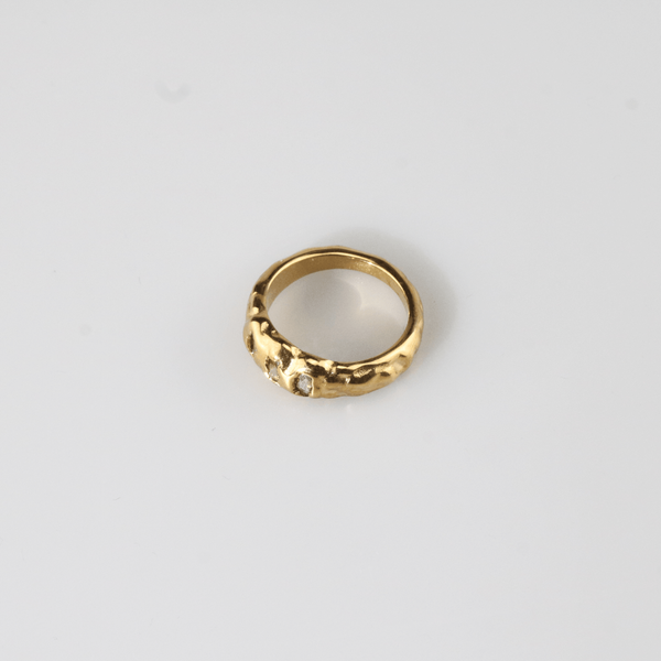 Triple Stone Hammered Ring, photo 3