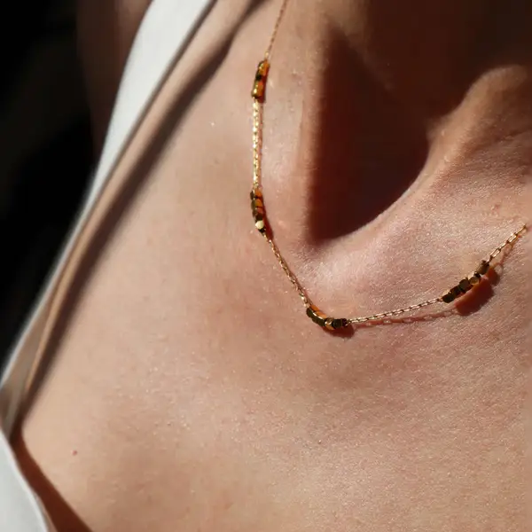 Gold Square Beads Choker, photo 2